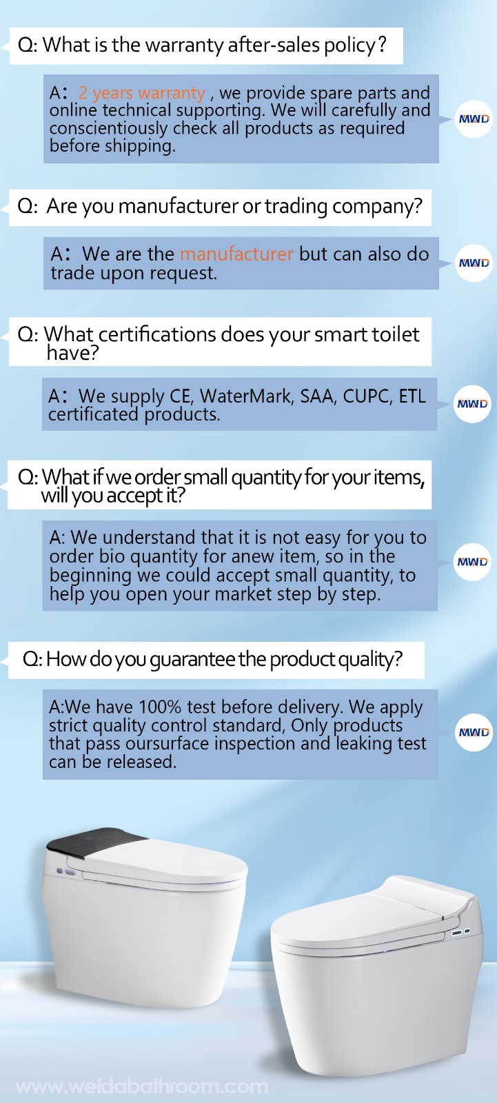 mwd smart toilet faq